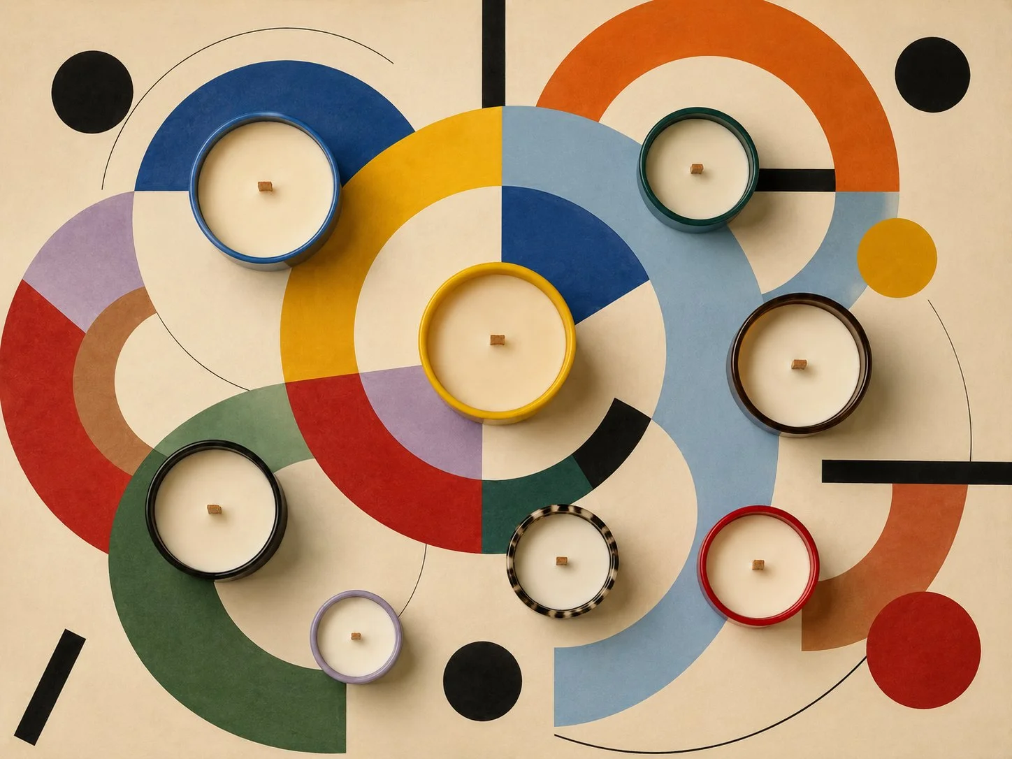 Composizione di candele · cerchi